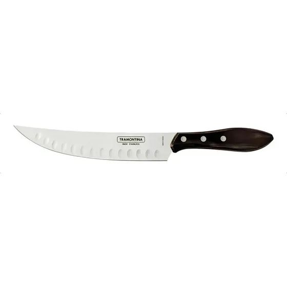 Faca Tramontina Butcher Churrasco Inox 8 Cabo Polywood Cor Cabo Castanho