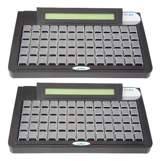 Kit Gertec 02 Teclados Programáveis Tec-e 65 Teclas Display