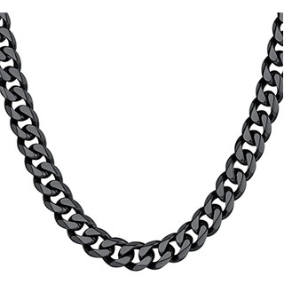 Collar De Cadena Cubana Negra For Hombre Hip Pop En Acero Collar De Cadena Cubana Negra For Hombre Hip Pop En Acero