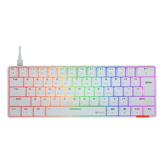 Teclado Gamer Meetion MK005 Qwerty Outemu Blue Latinoamérica Blanco Rgb Usb C