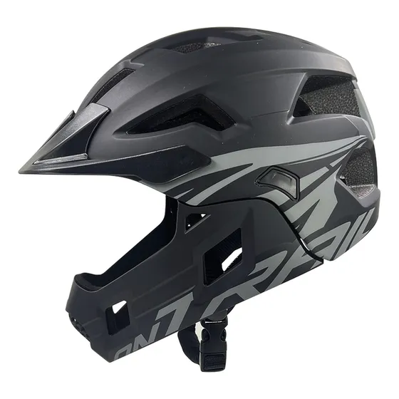 Casco Para Niños Ontrail Racer Junior Negro Gris M Bicicross Bmx 
