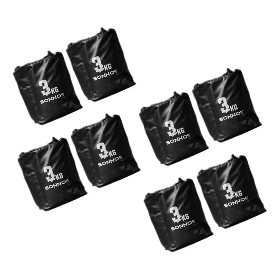 Set X 8 Tobilleras Reforzadas 3 Kg Sonnos 4 Pares En Total Color Negro