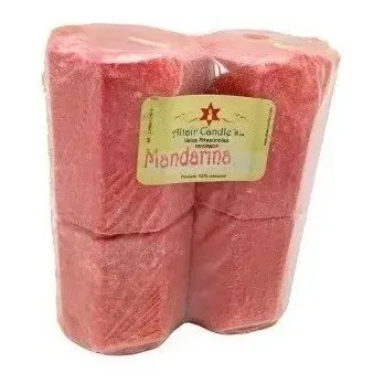4 Vela Aromatica Votivo Octogonal Mandarina Altair 7635 Xavi