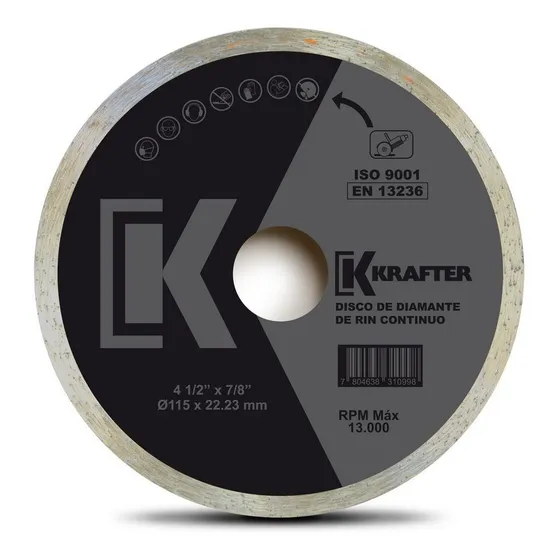Disco De Corte Diamantado Continuo Krafter 9 Pulgadas