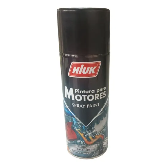 Pintura Motor Spray Hiuk Negro Mate  Alta Temperatura