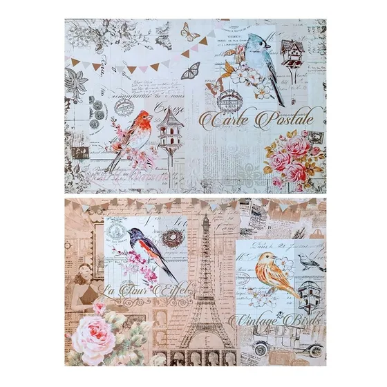 Decoupage Laminas Set Pajaros Vintage Laura Craft