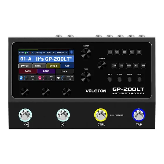 Pedal de efeito Valeton GP Multi-Effects Processor GP-200LT preto