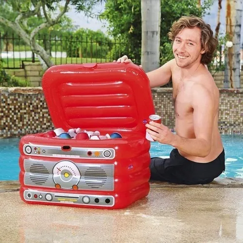 Cava Flotante Inflable Retro 24l P/ Piscina Playa 61x53cm 