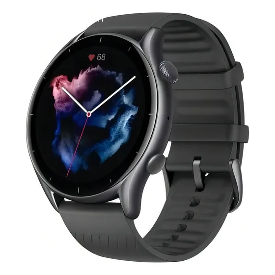 Smartwatch Amazfit Fashion GTR 3 display de 1.39" con correa de silicona - color thunder black