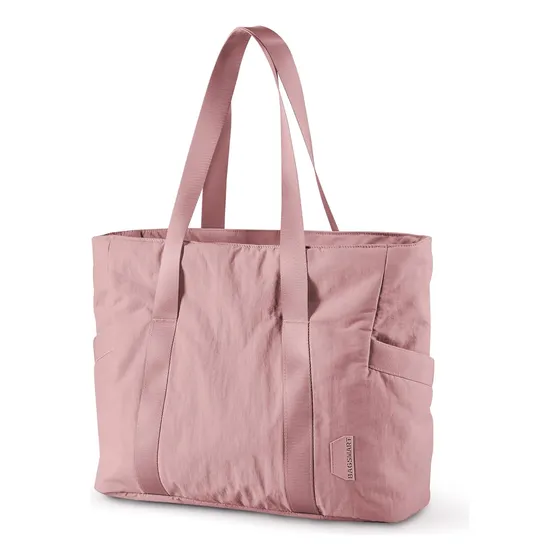 Bolsa Tote Para Mujer, Ideal Para Trabajo, En Color Rosa Osc