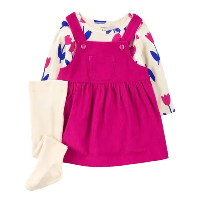 Set De  Piezas Carters Vestido Rosa/blanco 12m