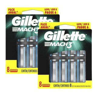 Kit Carga Gillette Mach3 Regular Com 16 Unidades Kit Carga Gillette Mach3 Regular Com 16 Unidades