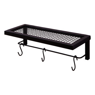 Prateleira De Aco 40cm Preto Banheiro Toalhas Gancho Xícaras Prateleira De Aco 40cm Preto Banheiro Toalhas Gancho Xícaras