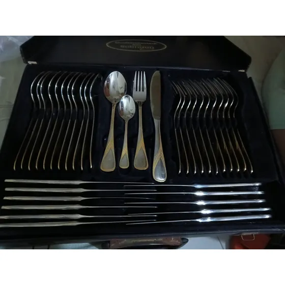 Bello Juego De Cubiertos Solingen 12ptos 69piezas Oro 24k