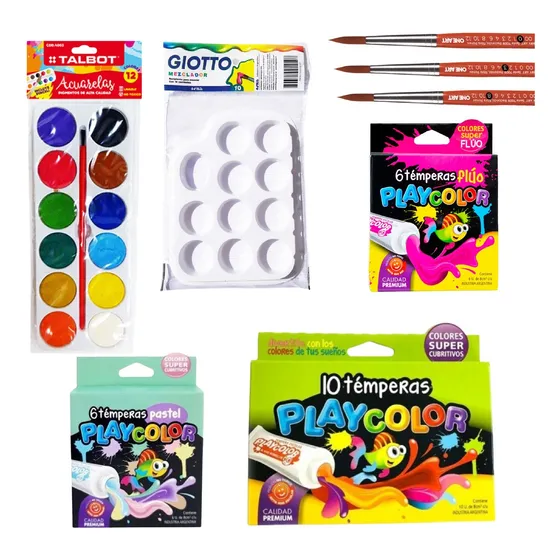 Mega Combo Play Color Para Pintar Con Temperas Y Acuarelas
