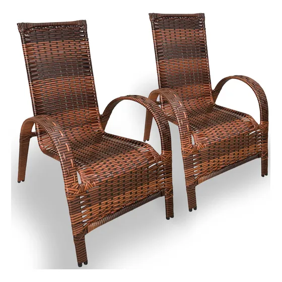 Km móveis & decor cadeira confortável varanda kit para jardim alta qualidade cor amêndoa