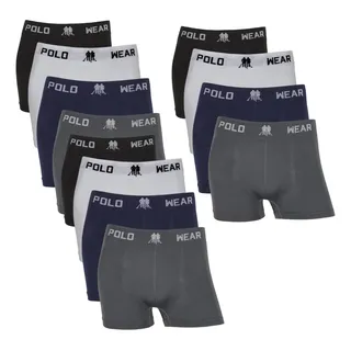 Kit 12 Cuecas Box Boxer Polo Wear Original Sem Costura Fibra Kit 12 Cuecas Box Boxer Polo Wear Original Sem Costura Fibra