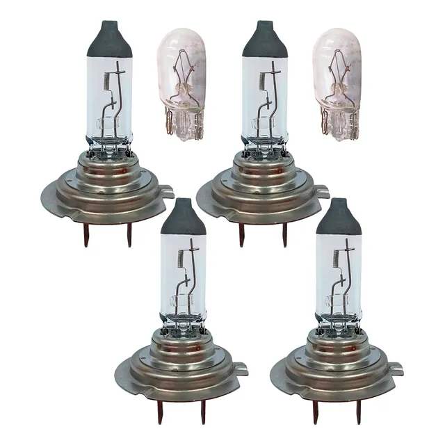 Kit Lampada Farol Alto Baixo E Lanterna H7 H7 T10 Foco Duplo