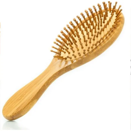 Cepillo De Pelo De Bambú Ecológico Madera Anti Frizz
