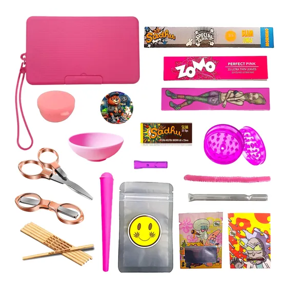 Kit Tabacaria Bag Case Smoking Fumo Seda Zomo Piteira Vidro 