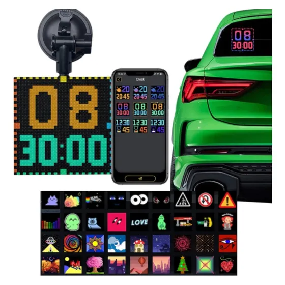 Pantalla Led Programable App Usb Bluetooth Con Ventosa Auto