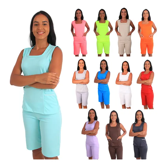 Conjunto Uniforme Babá Domestica Camareira Copeira Empregada