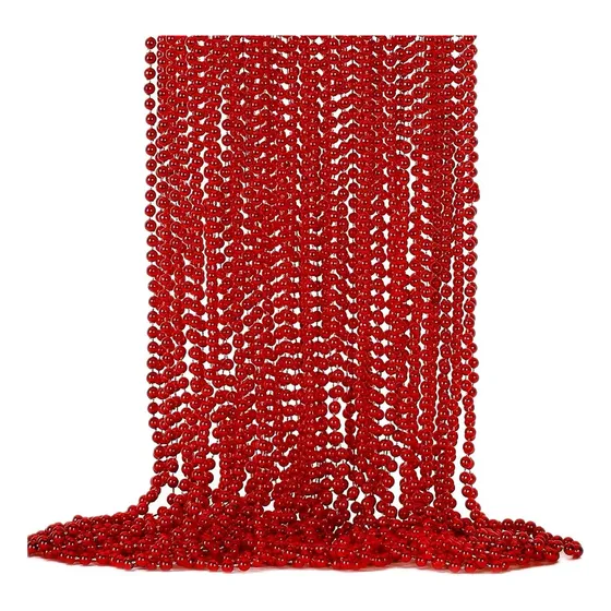 Collar De Cuentas Rojas, 84 Cm De Largo, 24 Cuentas
