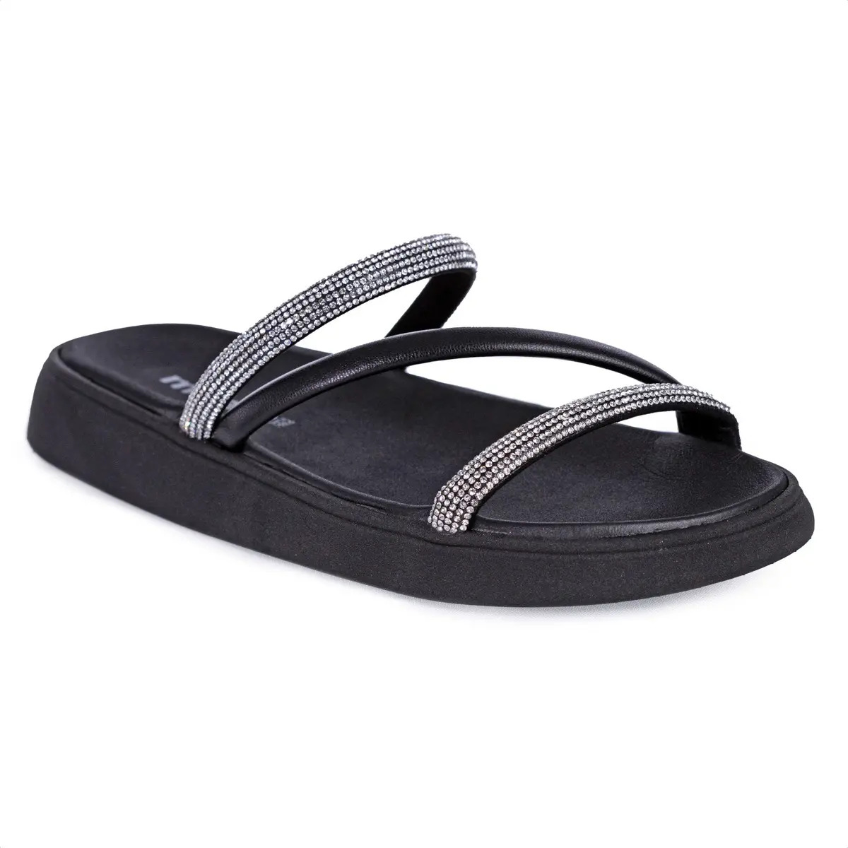 Sandalia Papete Moleca Feminina Tiras Strass Macia Original Sandalia Papete Moleca Feminina Tiras Strass Macia Original