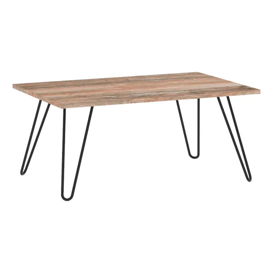 Mesa Ratona Rectangular 90cm Melamina Caño Patas Negras Industrial Atakama Dielfe