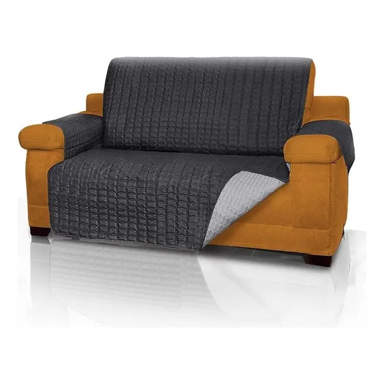 Cubre Sofá Protector Reversible para Dos Puestos, Lavable y Resistente a Manchas