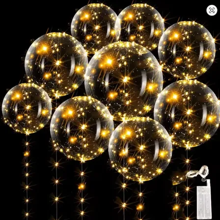 Kit 10 Balão De Led Com Bubble 3m Festa Decoração 3 Modelos Quente