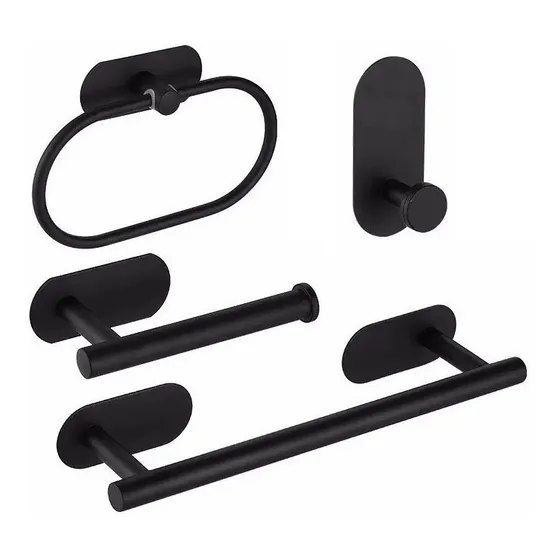Juego Accesorios Baño 4 Piezas Acero Inox Adhesivos Clicshop