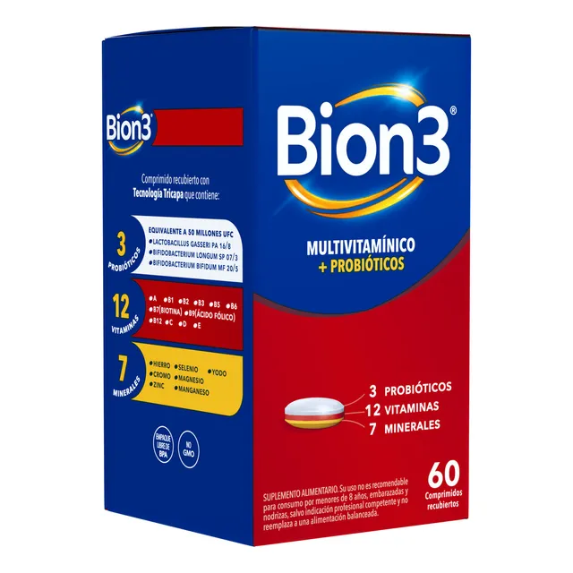 Suplemento en comprimidos Bion 3 Vitaminico sabor original de 60 un