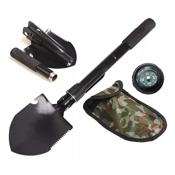Pala Plegable Pala Camping Mini Palas Camping Pala Doble diseño negro
