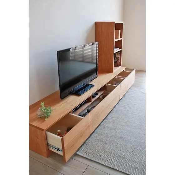 Mueble Para Tv Con Gavetas De Melamina Estilo Madera