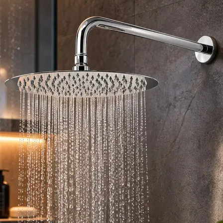 Chuveiro Ducha Redonda Slim Metal Inox Cromada Solar Gás Cinza Cromado