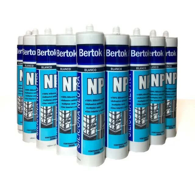 Sellador De Silicona Bertok Neutra Blanca X10 Uds