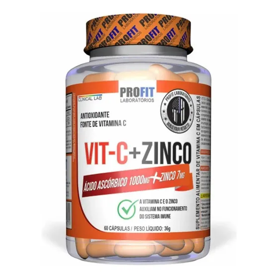 Vit C + Zinc Profit - Vitamina C + Zinc 60 Cápsulas