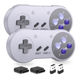 Controlador Inalmbrico Snes 2 Pack: Compatible Y Recargable Controlador Inalmbrico Snes 2 Pack: Compatible Y Recargable