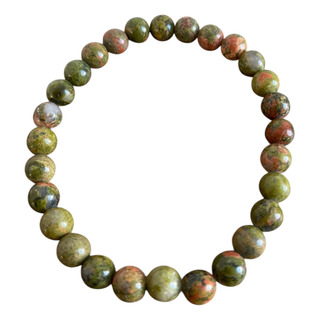 Pulsera Esferas Unakita Piedra Natural Pulsera Esferas Unakita Piedra Natural