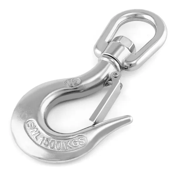 Qwork Gancho Giratorio Grua Libra Acero Inoxidable