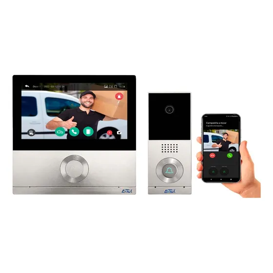 Video Porteiro Inteligente App Celular 1080p Touch Iot Wifi