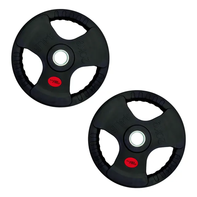 Discos Olímpicos 44 Lb Recubiertos Gym Pesas 20kg 2 Piezas