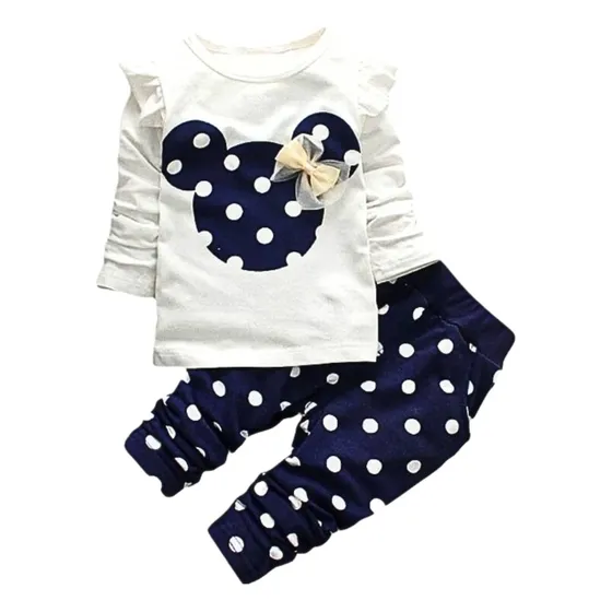 Conjunto Minnie 2 Piezas Para Niñas. Con Lunares