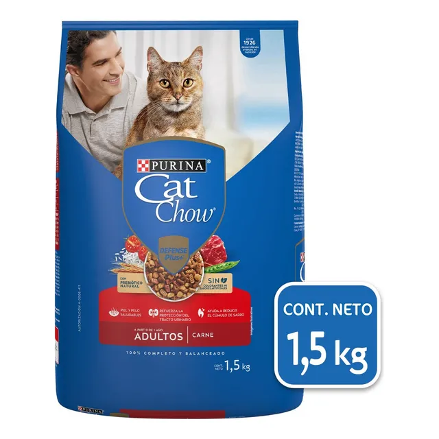 Alimento Purina Cat Chow Defense Plus+ Sabor Carne De 1.5kg