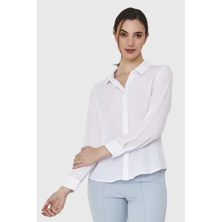 Blusa Botonera Invisible Blanco Nicopoly