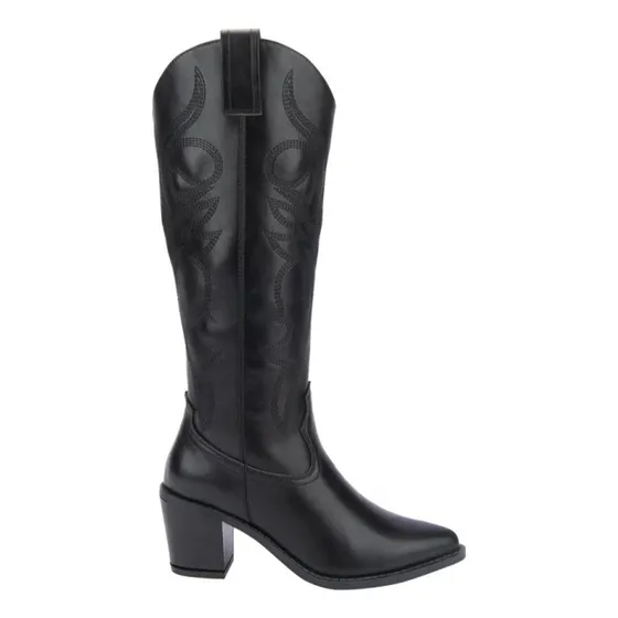 Bota Texano Bordado Tierra Bendita Negro Mujer 8627