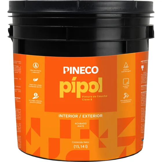 Pintura Caucho Cuñete Blanco Absoluto Mate Pineco
