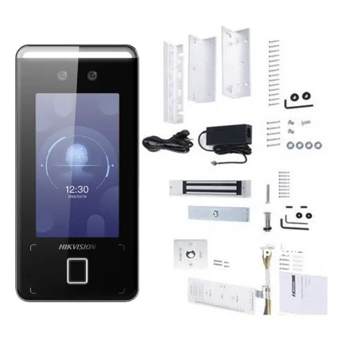 Kit Control Biometrico De Acceso Facial Con Cerradura Y Base