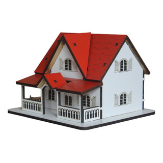 Casinha Em Mdf Branco E Vermelho Com Iluminação Casinha Em Mdf Branco E Vermelho Com Iluminação